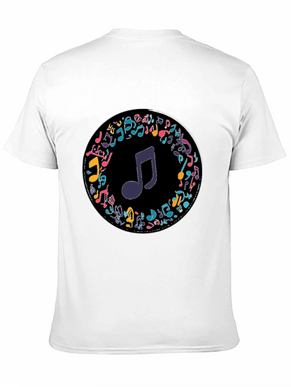 Musical Notes T-Shirt - Stylish Crew Neck Tee