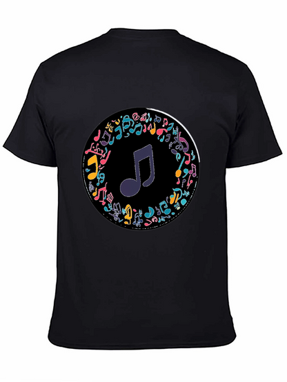 Musical Notes T-Shirt - Stylish Crew Neck Tee