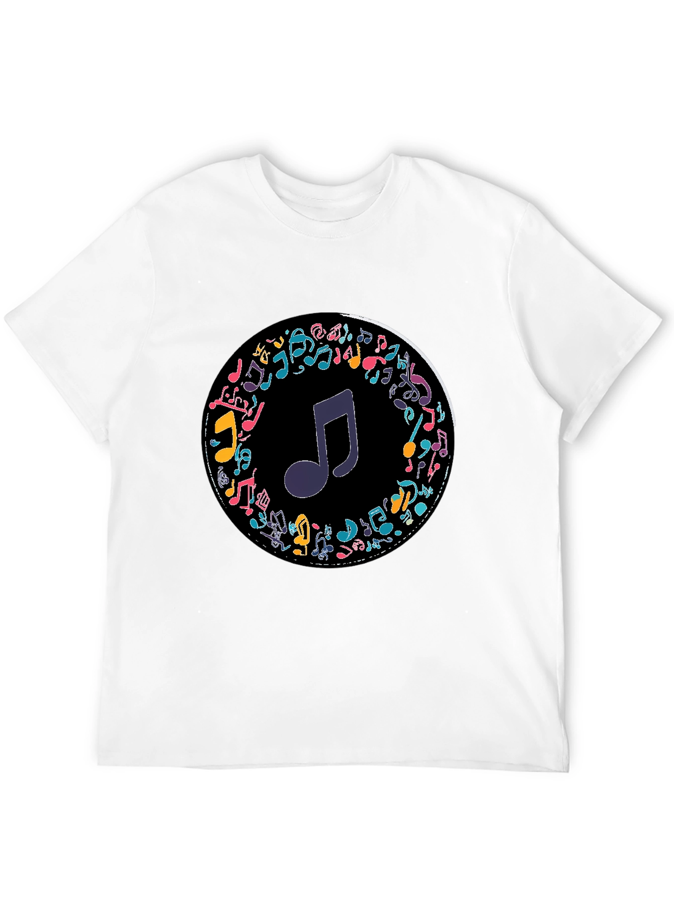 Musical Notes T-Shirt - Stylish Crew Neck Tee