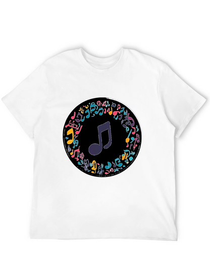 Musical Notes T-Shirt - Stylish Crew Neck Tee
