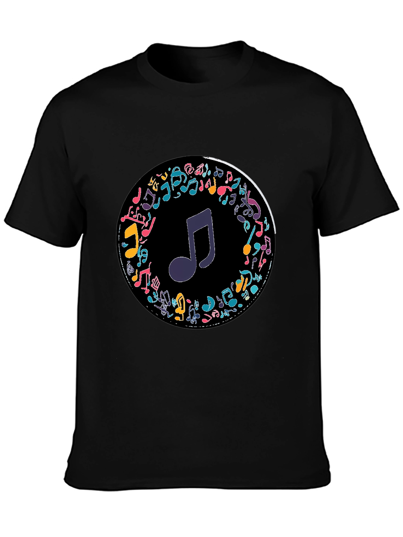 Musical Notes T-Shirt - Stylish Crew Neck Tee