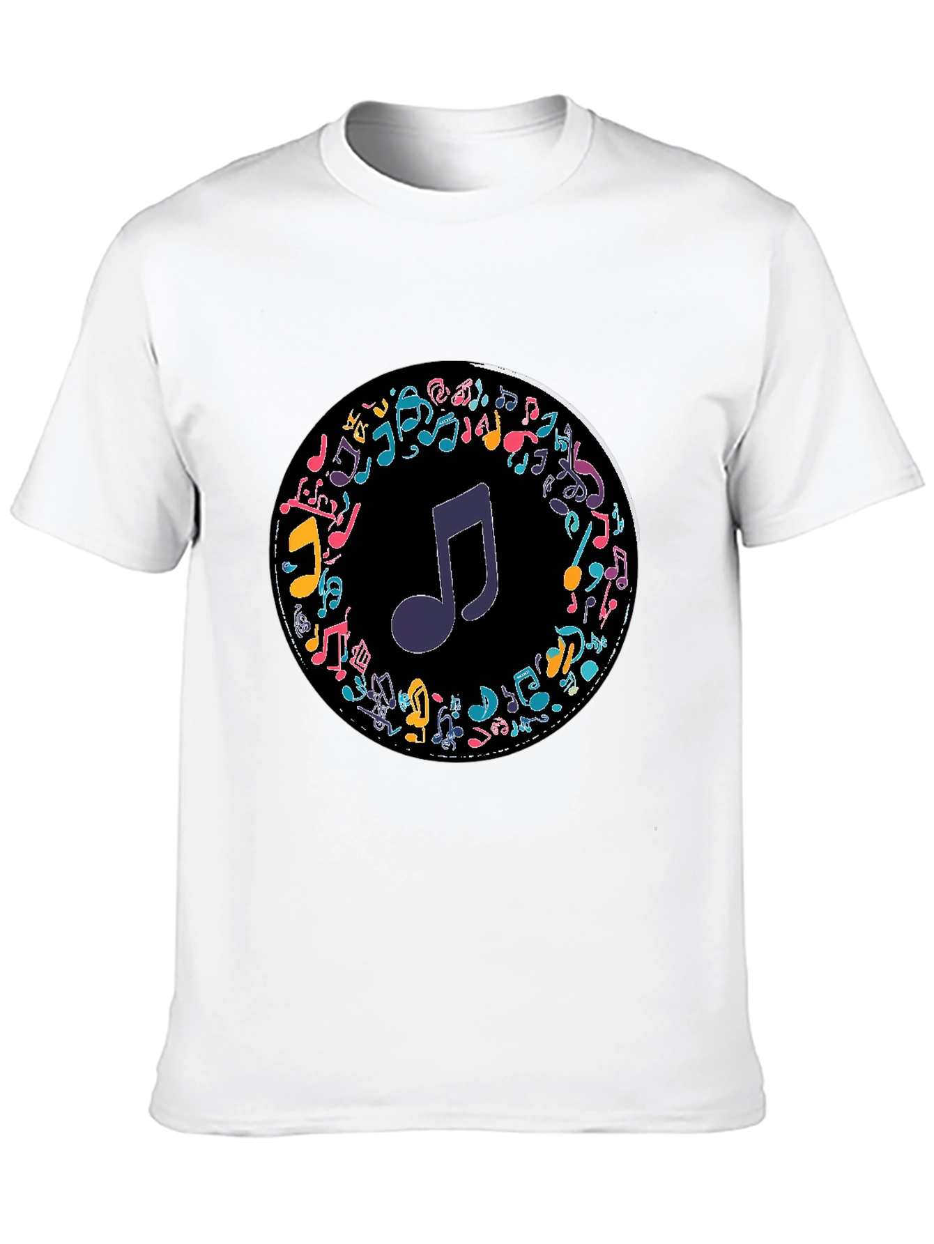 Musical Notes T-Shirt - Stylish Crew Neck Tee