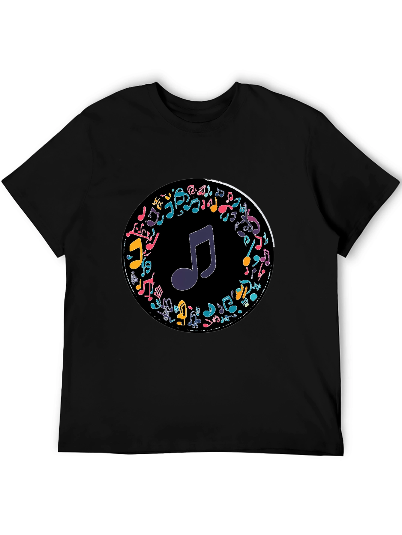 Musical Notes T-Shirt - Stylish Crew Neck Tee