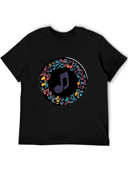 Musical Notes T-Shirt - Stylish Crew Neck Tee