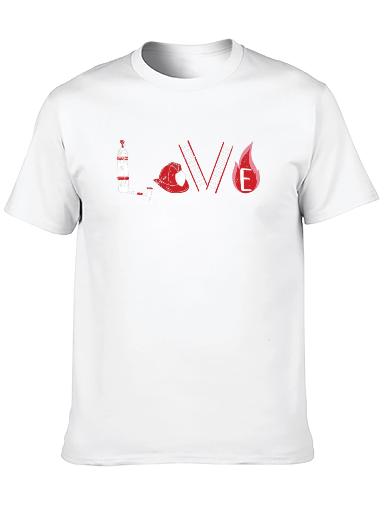 Firefighter LOVE Graphic T-Shirt - Black