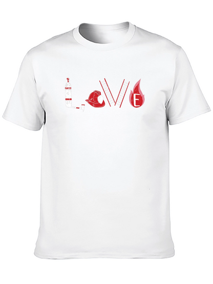Firefighter LOVE Graphic T-Shirt - Black