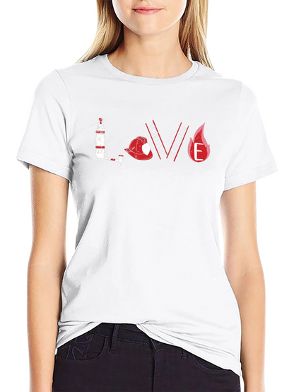 Firefighter LOVE Graphic T-Shirt - Black