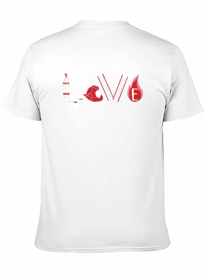 Firefighter LOVE Graphic T-Shirt - Black