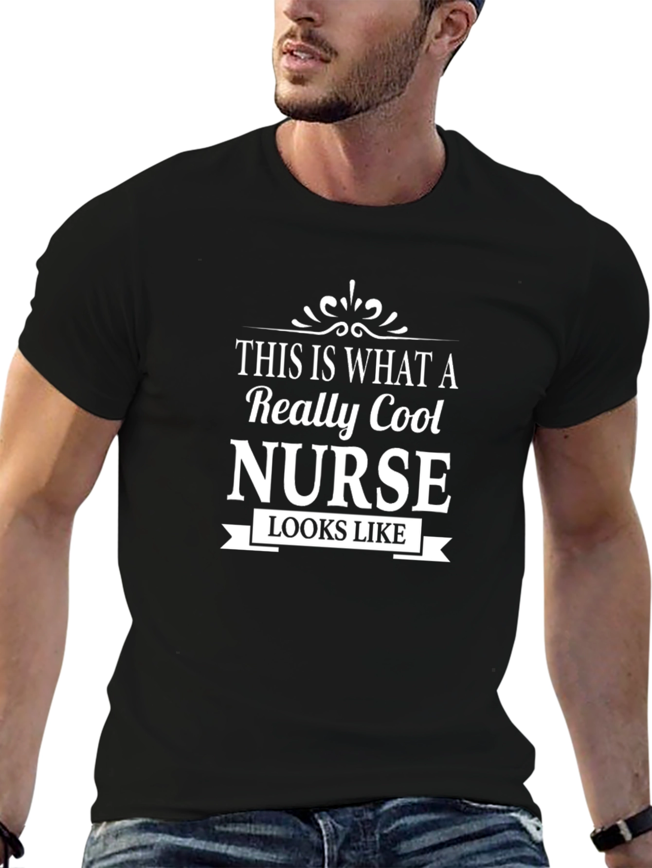 Cool Nurse Graphic T-Shirt - Black