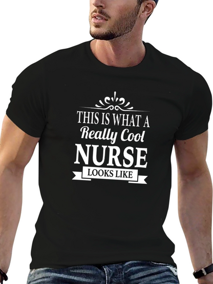 Cool Nurse Graphic T-Shirt - Black