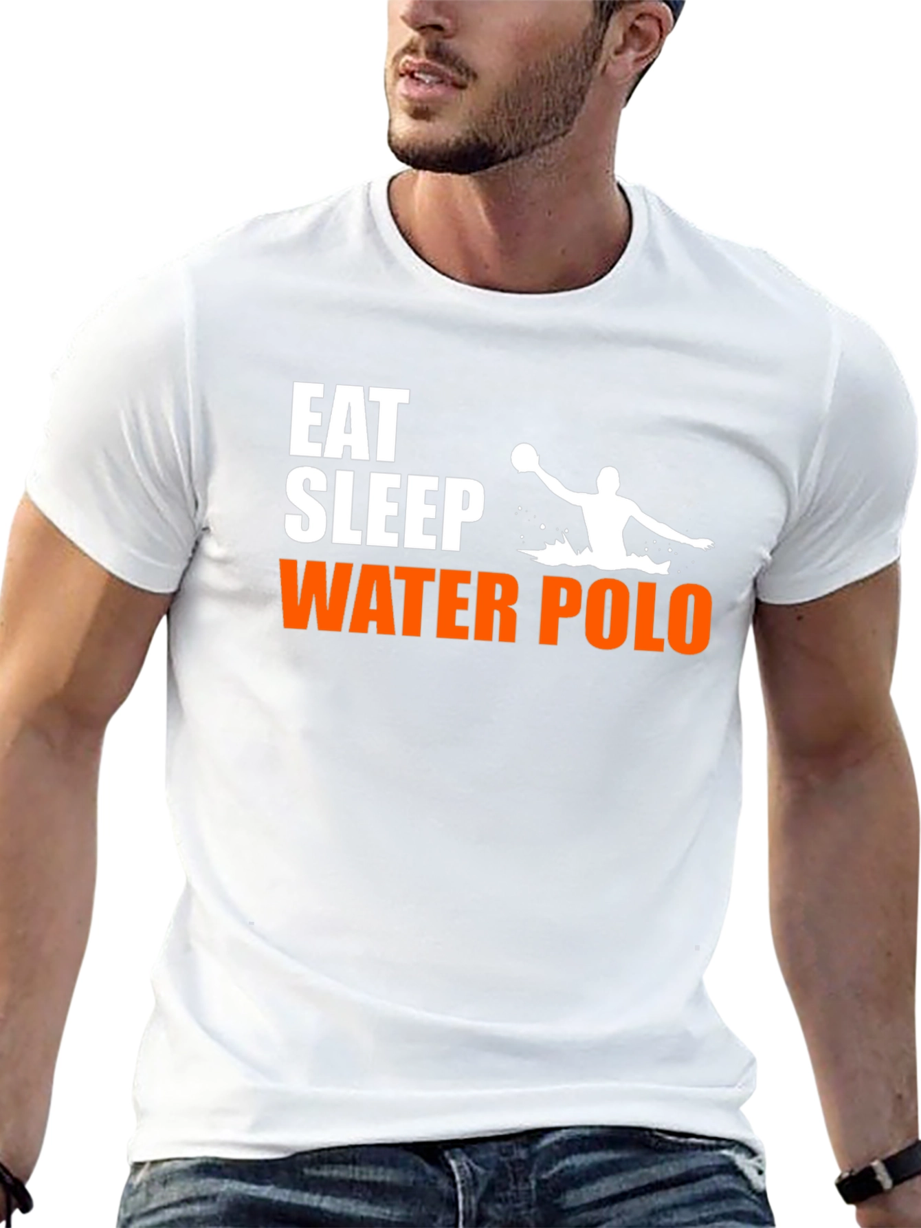 Eat Sleep Water Polo T-Shirt - Black Graphic Tee