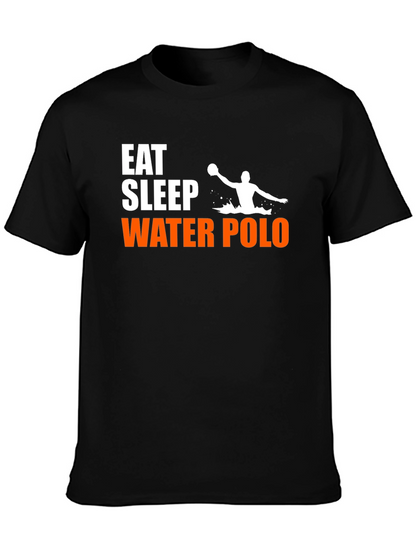 Eat Sleep Water Polo T-Shirt - Black Graphic Tee
