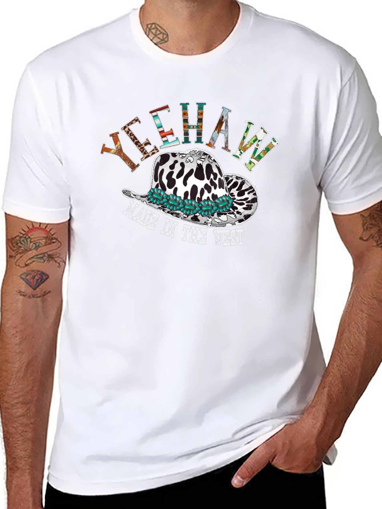 Yeehaw Cowboy Hat T-Shirt Western Graphic Tee
