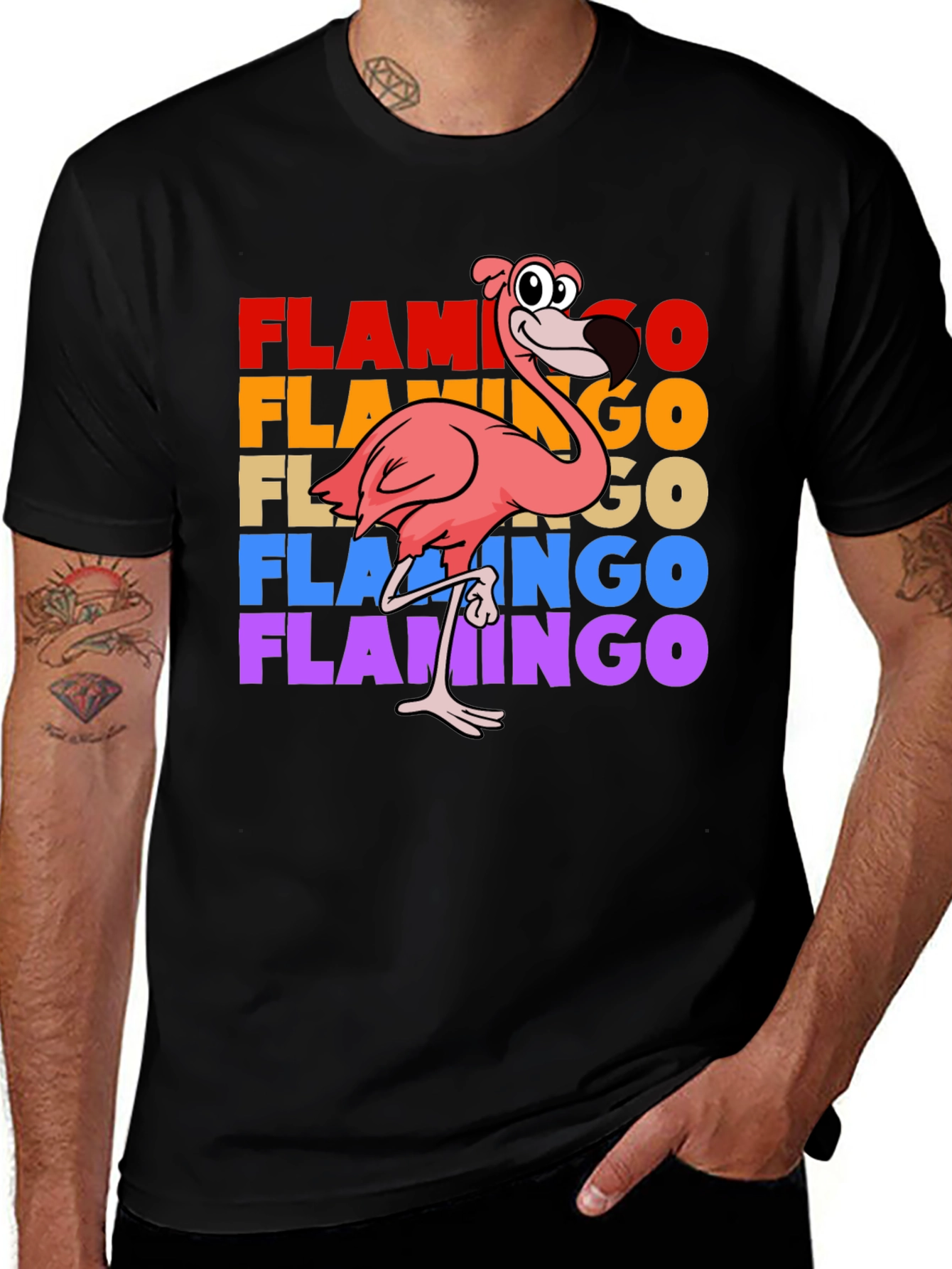 Retro Flamingo Graphic T-Shirt