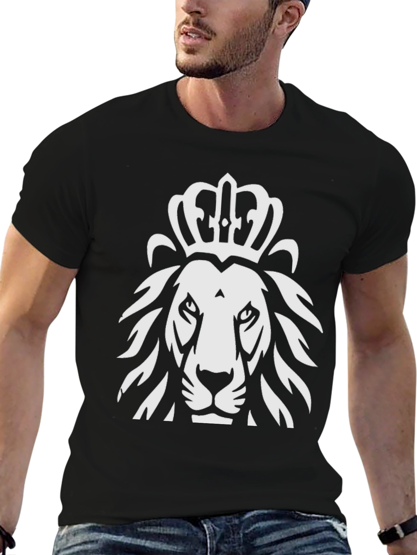 Crowned Lion Graphic Tee - Black