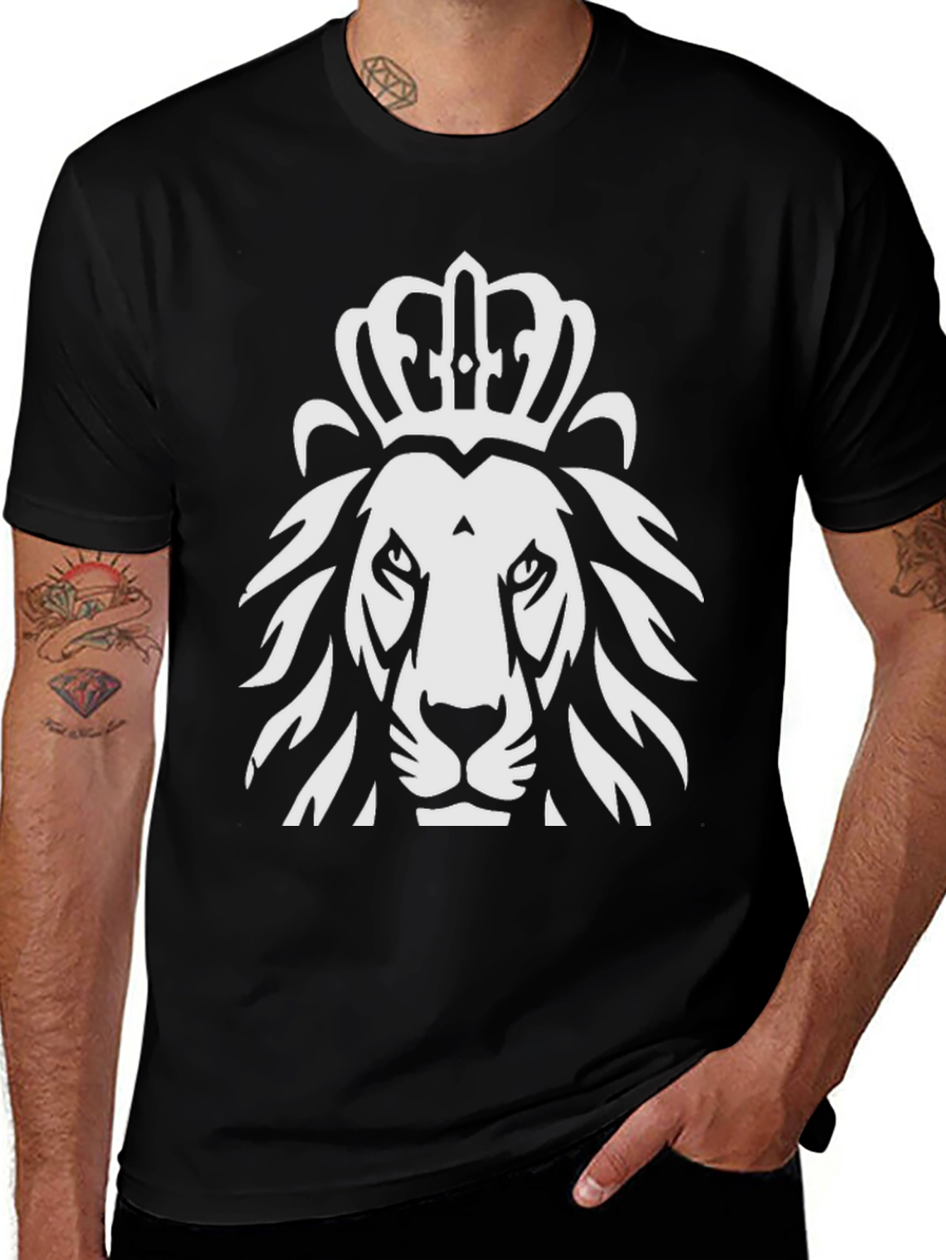 Crowned Lion Graphic Tee - Black