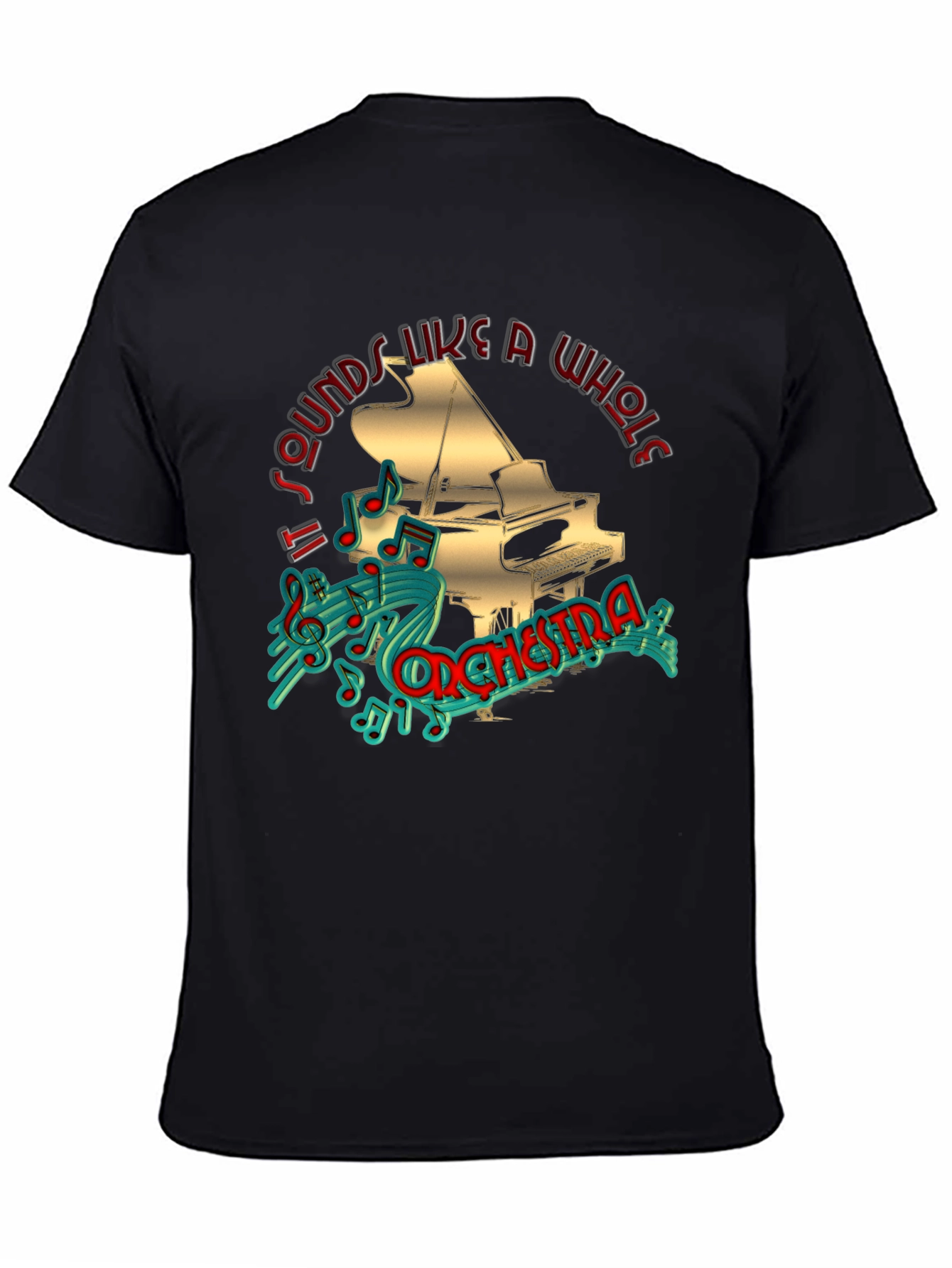 Piano Orchestra Graphic Tee - Musicians Black T-Shirt