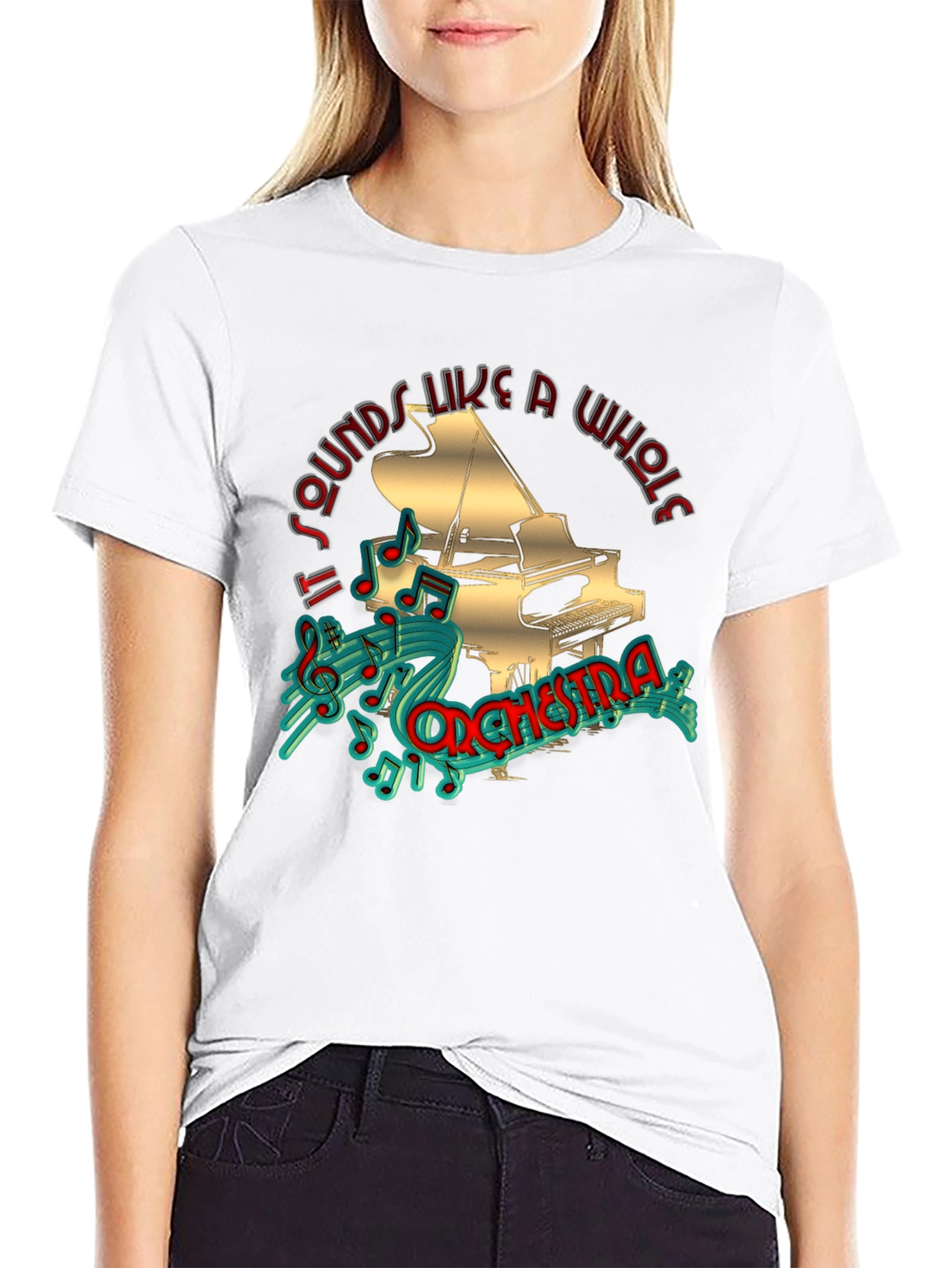 Piano Orchestra Graphic Tee - Musicians Black T-Shirt