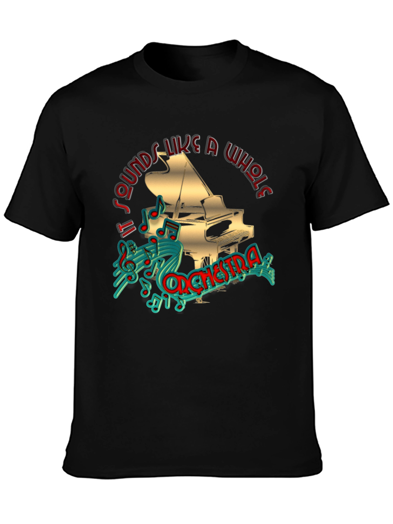 Piano Orchestra Graphic Tee - Musicians Black T-Shirt