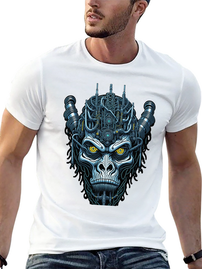Cyberpunk Gorilla Graphic Tee - Unique Sci-Fi Design