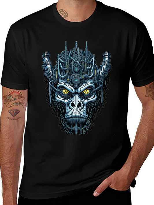 Cyberpunk Gorilla Graphic Tee - Unique Sci-Fi Design