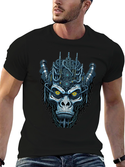 Cyberpunk Gorilla Graphic Tee - Unique Sci-Fi Design