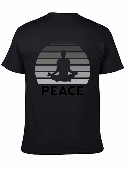 Peace Yoga Meditation Graphic Tee - Black