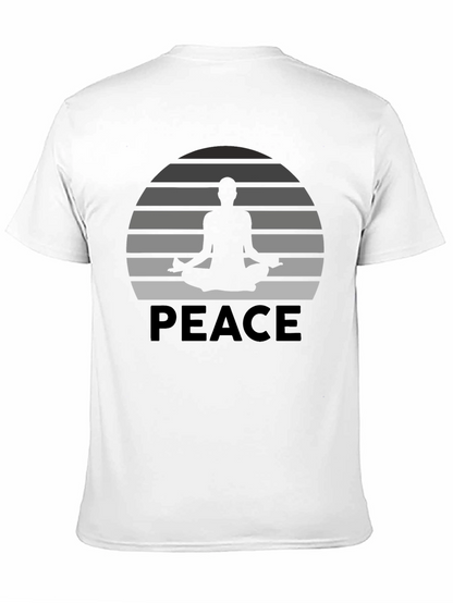 Peace Yoga Meditation Graphic Tee - Black