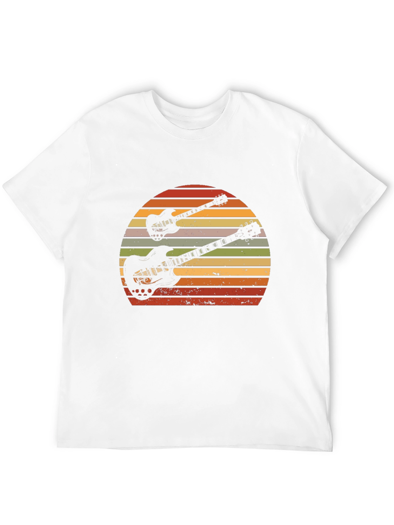 Retro Guitar Sunset Graphic T-Shirt