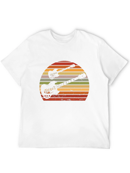 Retro Guitar Sunset Graphic T-Shirt