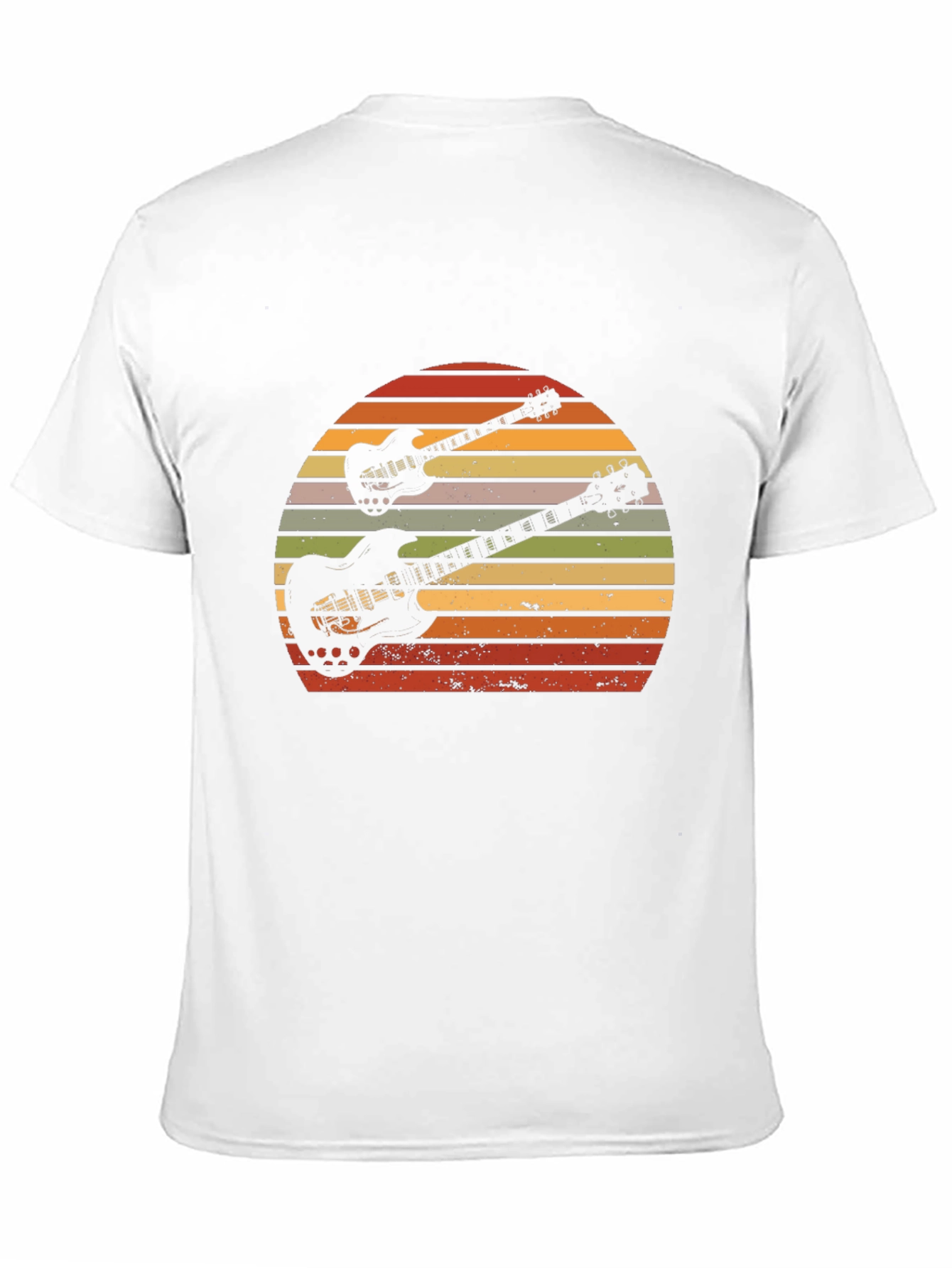 Retro Guitar Sunset Graphic T-Shirt