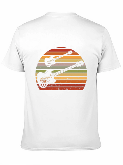 Retro Guitar Sunset Graphic T-Shirt