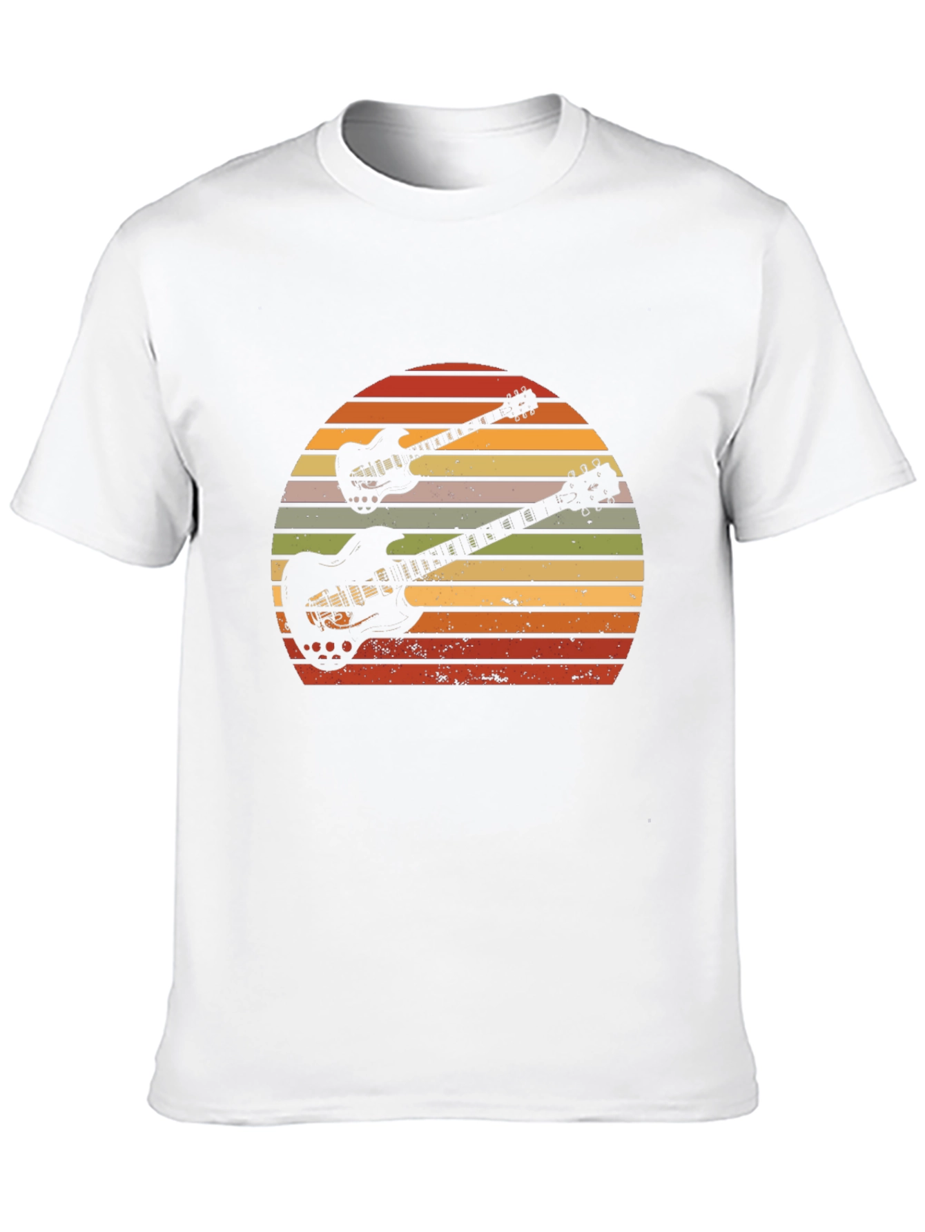 Retro Guitar Sunset Graphic T-Shirt