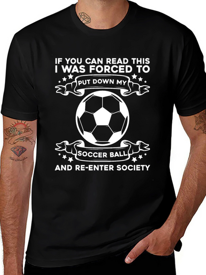 Funny Soccer Ball T-Shirt: Re-Enter Society Tee