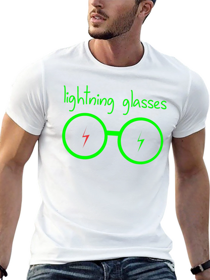 Lightning Glasses Graphic Black T-Shirt