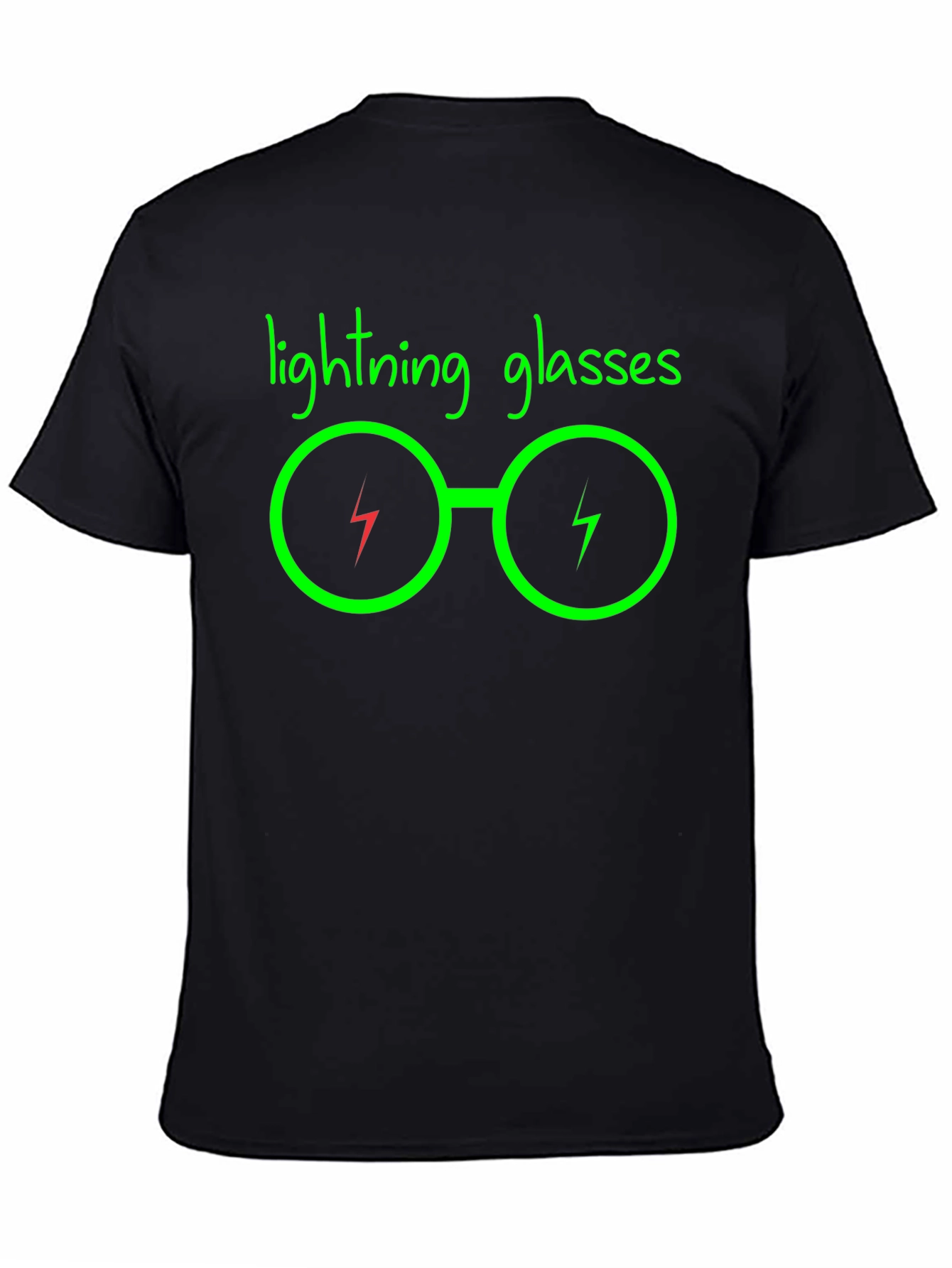 Lightning Glasses Graphic Black T-Shirt