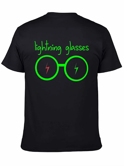 Lightning Glasses Graphic Black T-Shirt