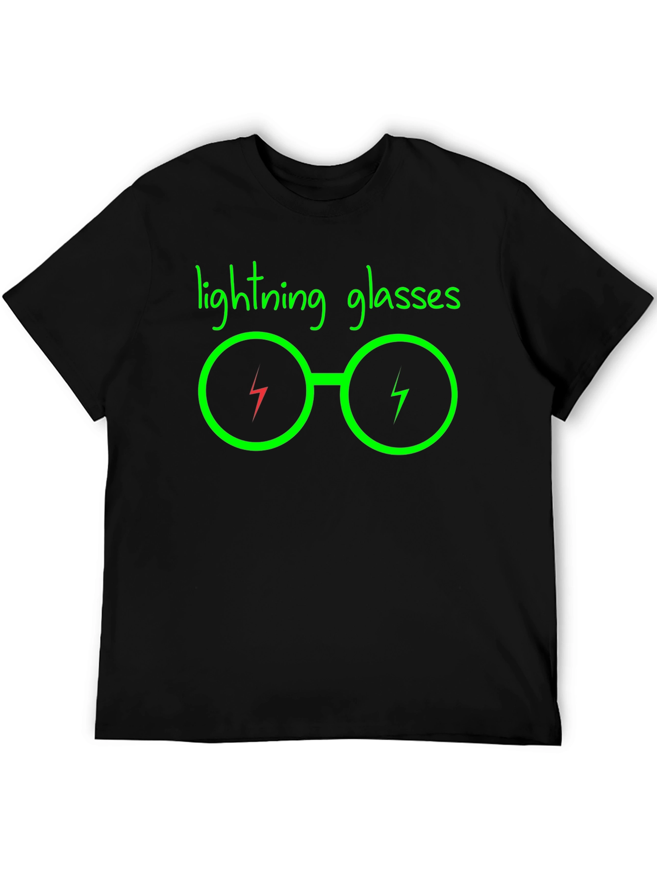 Lightning Glasses Graphic Black T-Shirt