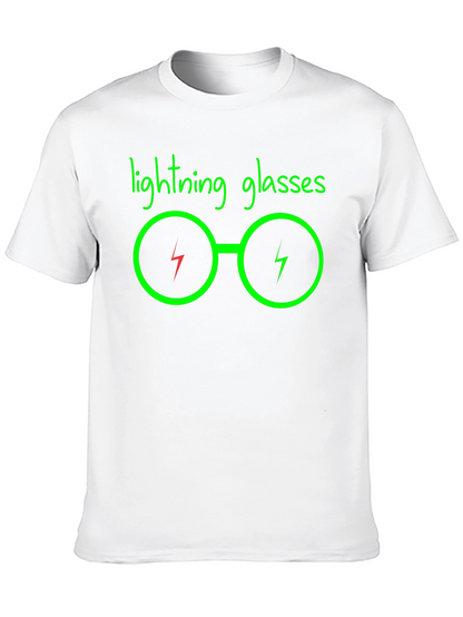 Lightning Glasses Graphic Black T-Shirt