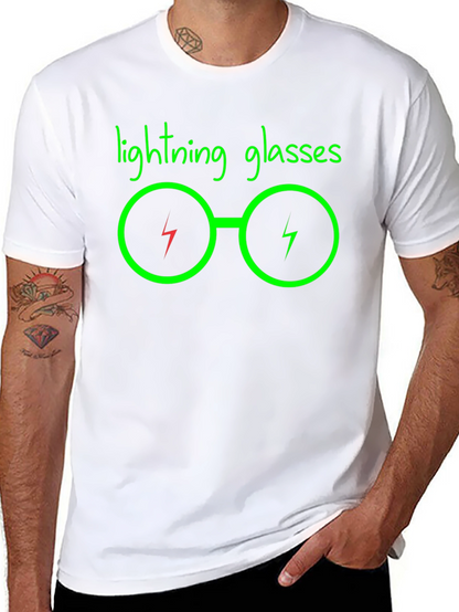 Lightning Glasses Graphic Black T-Shirt
