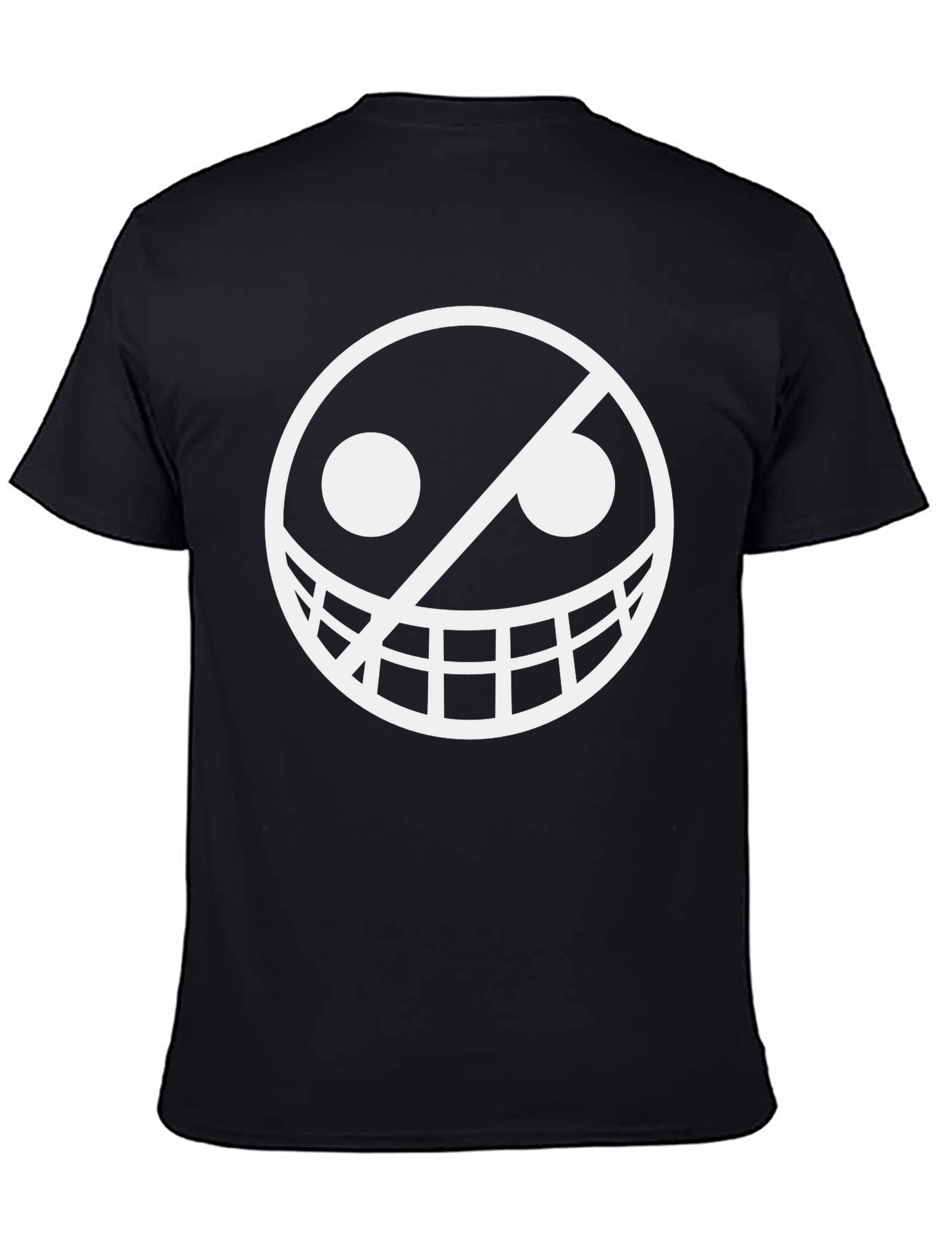Smiley Face Graphic Tee - Black Crew Neck T-Shirt