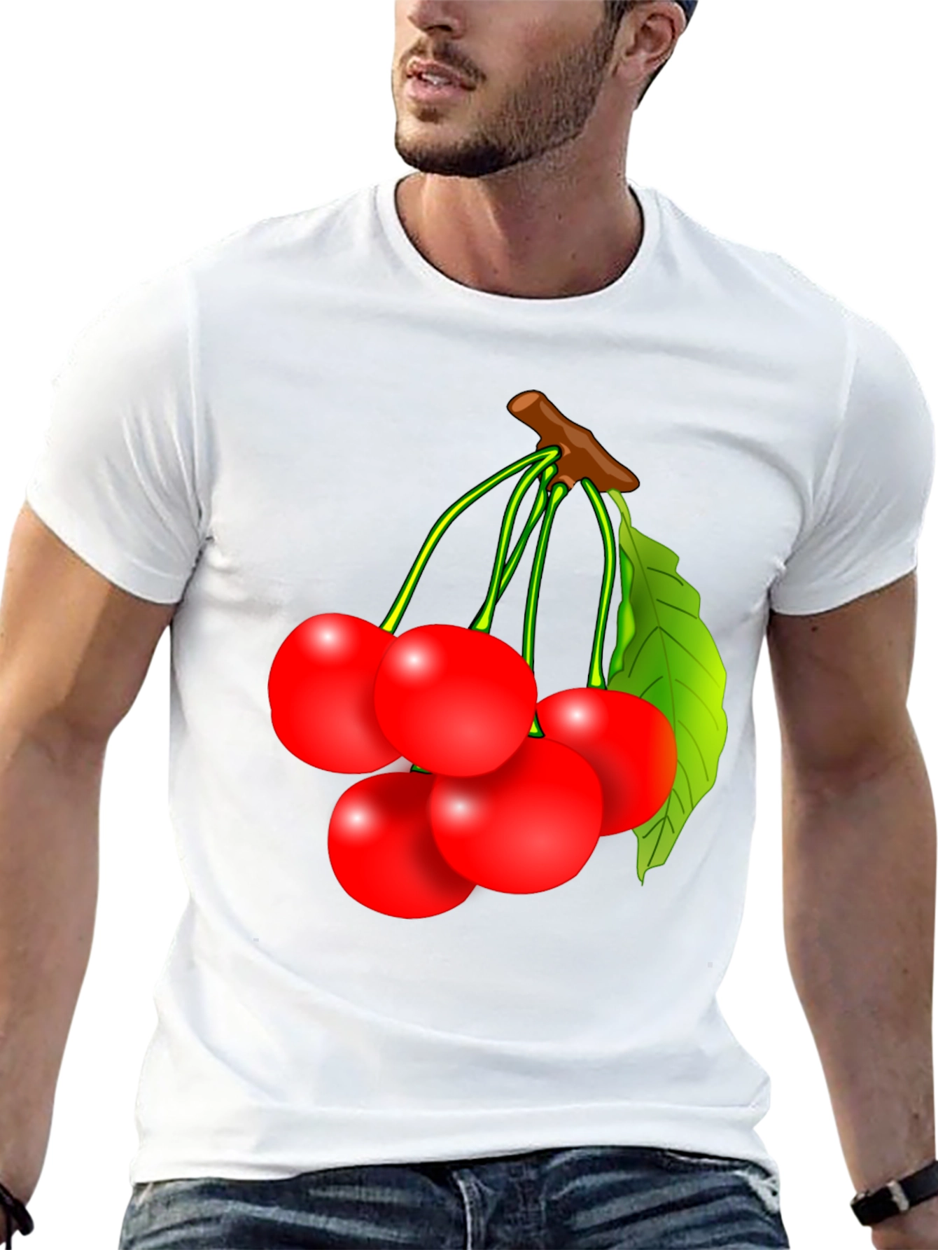 Cherry Graphic Tee - Unisex Black Fruit Shirt