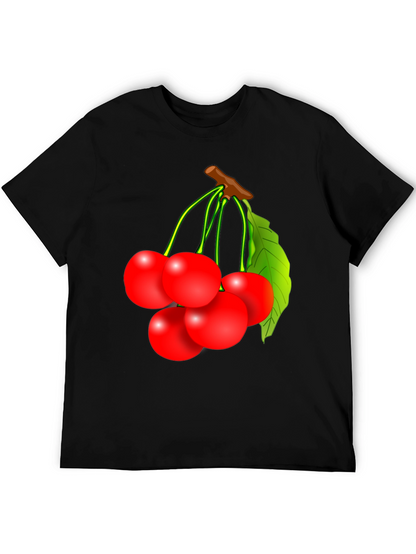 Cherry Graphic Tee - Unisex Black Fruit Shirt