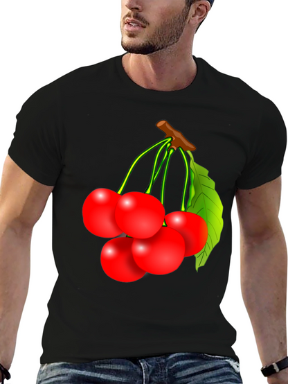 Cherry Graphic Tee - Unisex Black Fruit Shirt