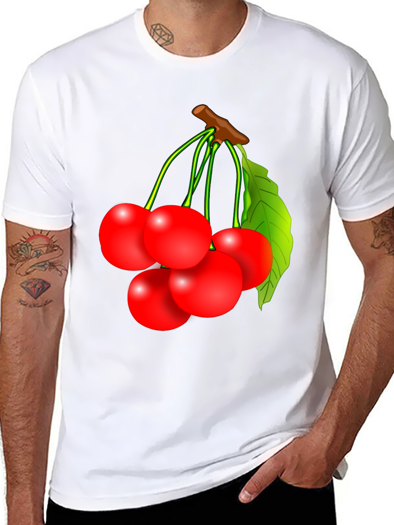 Cherry Graphic Tee - Unisex Black Fruit Shirt