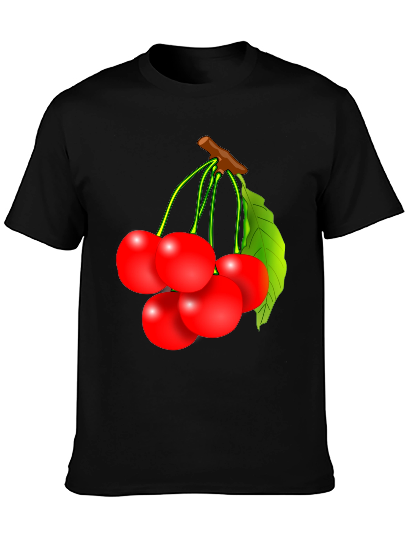 Cherry Graphic Tee - Unisex Black Fruit Shirt
