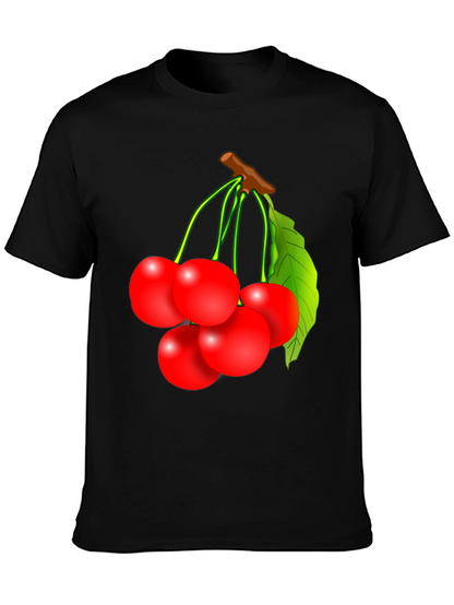 Cherry Graphic Tee - Unisex Black Fruit Shirt