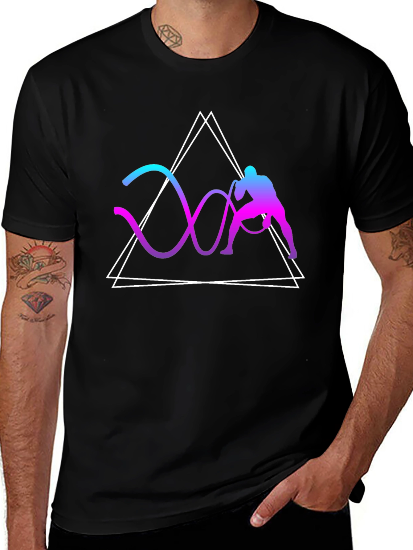 Geometric Battle Rope Training Graphic Tee