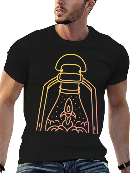 Rocket Lantern Graphic Tee - Black
