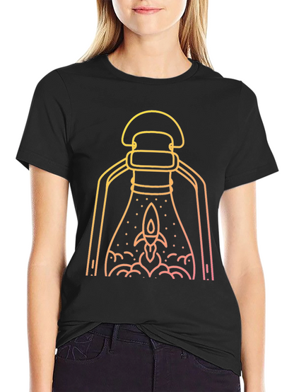 Rocket Lantern Graphic Tee - Black